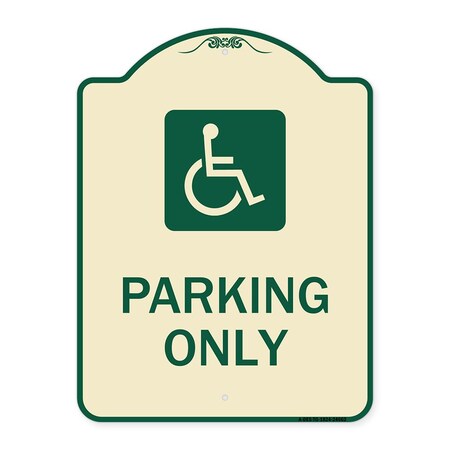 ADA Handicap Reserved Parking Sign - Aluminum Weatherproof 8" X 12" - View #3